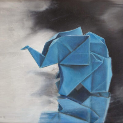 Origami Elephant Oil Painting